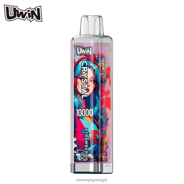 Uwin Vape Descartável gelo de morango | UWIN CRYSTAL 10.000 vapores descartáveis 84J8Z9