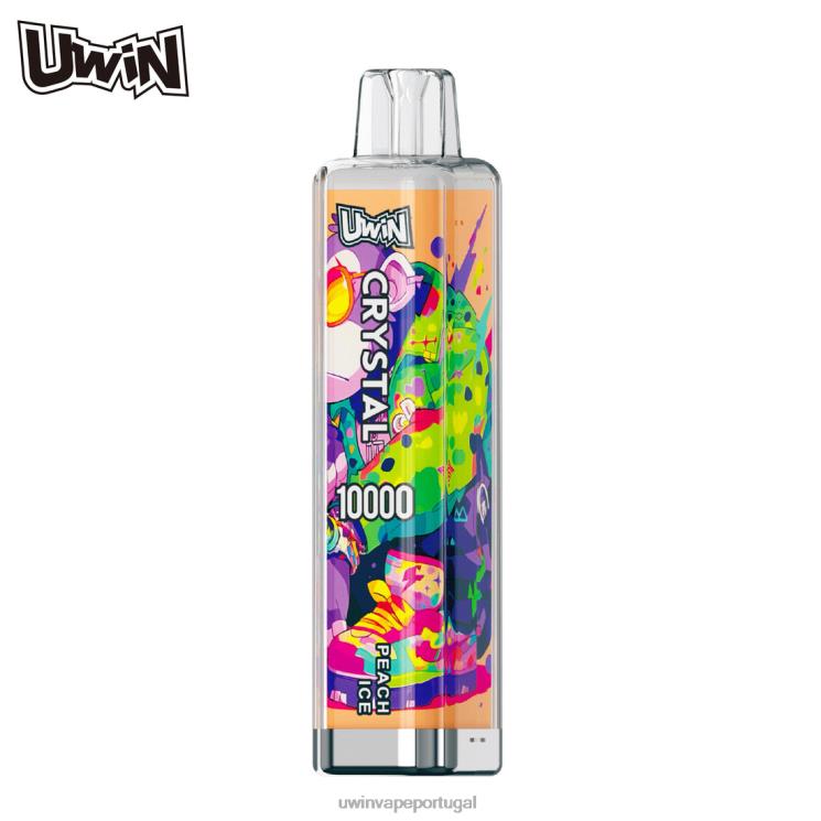 Uwin Vape Portugal gelo de pêssego | UWIN CRYSTAL 10.000 vapores descartáveis 84J8Z10